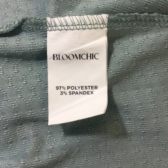 BLOOMCHIC 22-24 3X Plus Sage Green Textured Waist Tie Knit Midi Dress NWT B159 - Picture 10 of 12